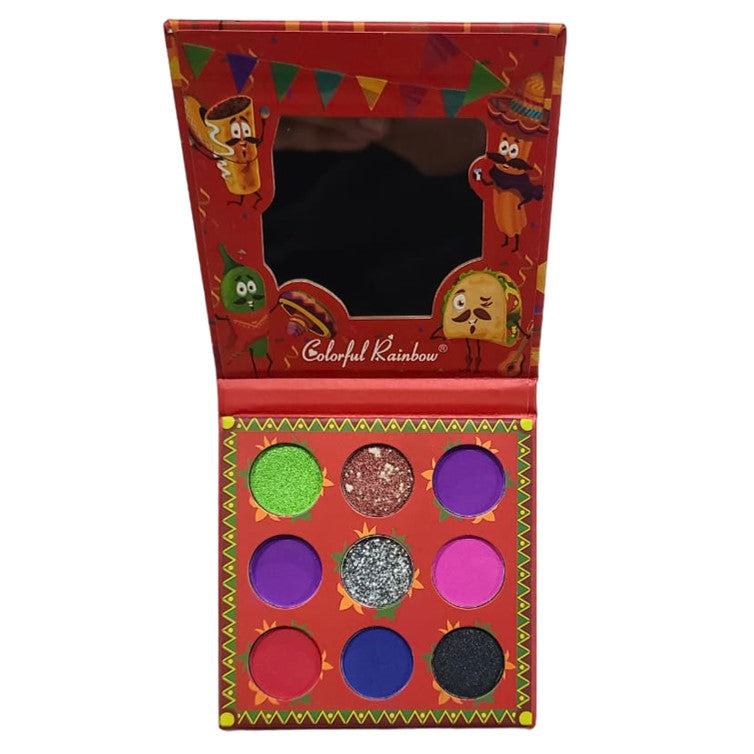 Colorful Rainbow Mexican Food Eyeshadow Palette
