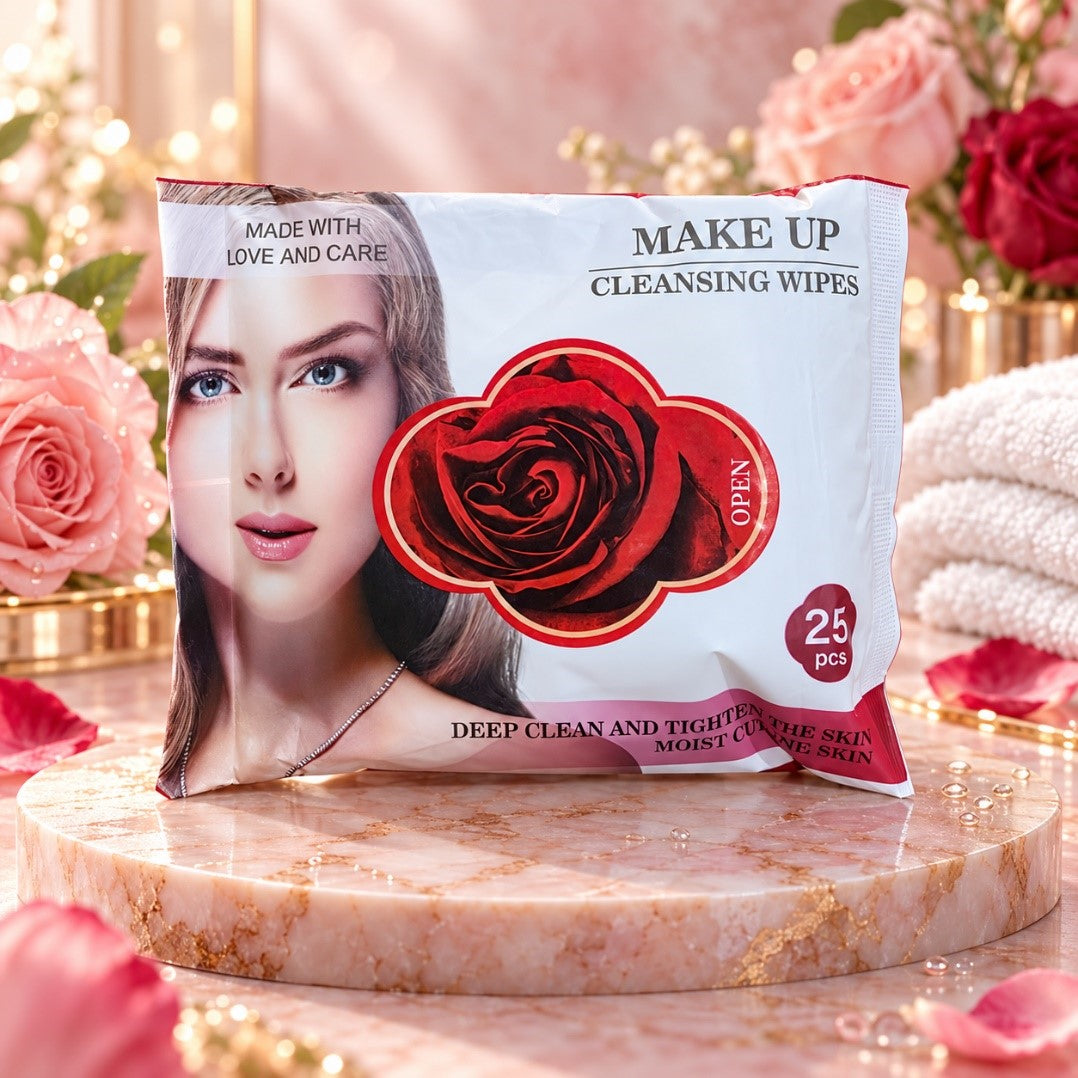 25-piece makeup cleansing wipes avocado