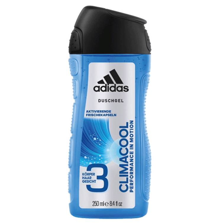 Adidas ClimaCool Performance in Motion Shower Gel 3 in 1 Body, Hair and Face 250ml