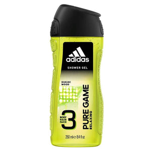 Adidas Pure Game Shower Gel 3 in 1 Body, Hair and Face 250ml