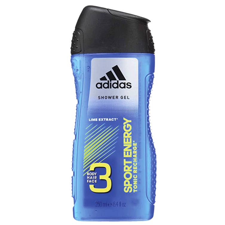 Adidas Sport Energy Tonic Recharge Shower Gel 3 in 1 Body, Hair and Face 250ml