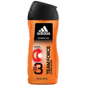 Adidas Team Force Shower Gel 3 in 1 Body, Hair and Face 250ml