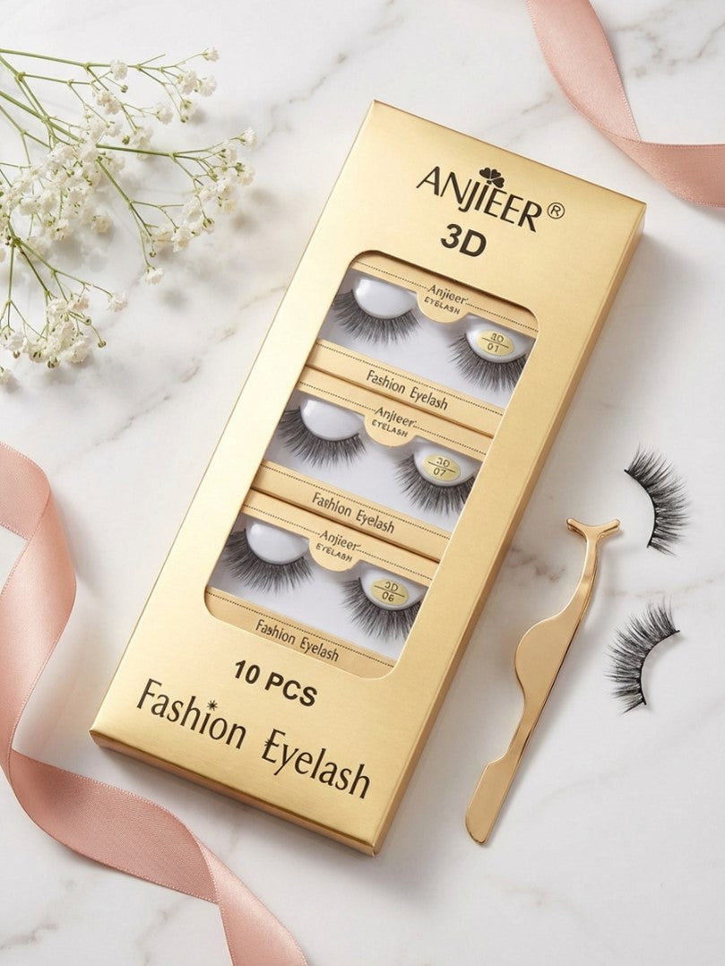 Anjieer 3D False Eyelashes Pack 10 Pairs