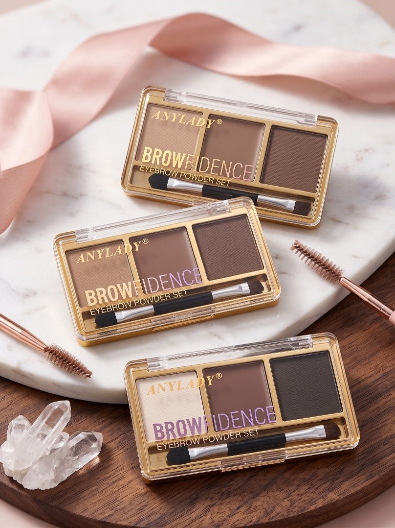 Anylady Browfidence 3 Color Brow Palette with Brush