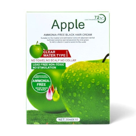 Apple Ammonia Free Black Cream Black Sachet (Pack of 10)