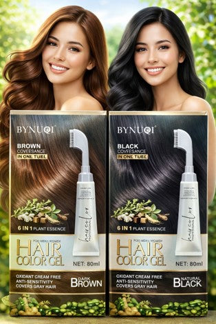 BYNUQI Hair Color Gel 6 IN 1 Plant Essence 80ml