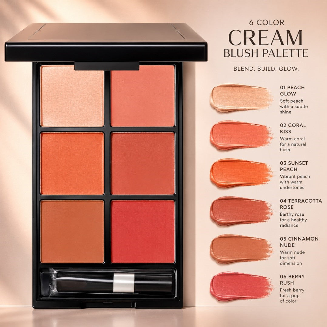 Beauty Blush On 6 Color Palette (Random Colors)