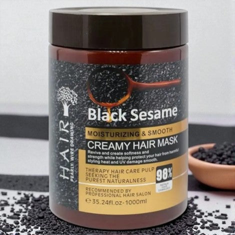 Black Sesame Creamy Purest Natural Hair Mask Repair & Anti Hair Fall 1000ml