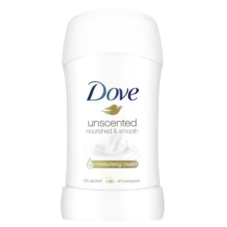 Dove Unscented Nourished & Smooth Deodorant Stick 40g