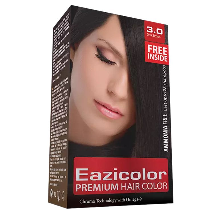 Eazicolor Premium Hair Color Kits for Women 3.0 Dark Brown