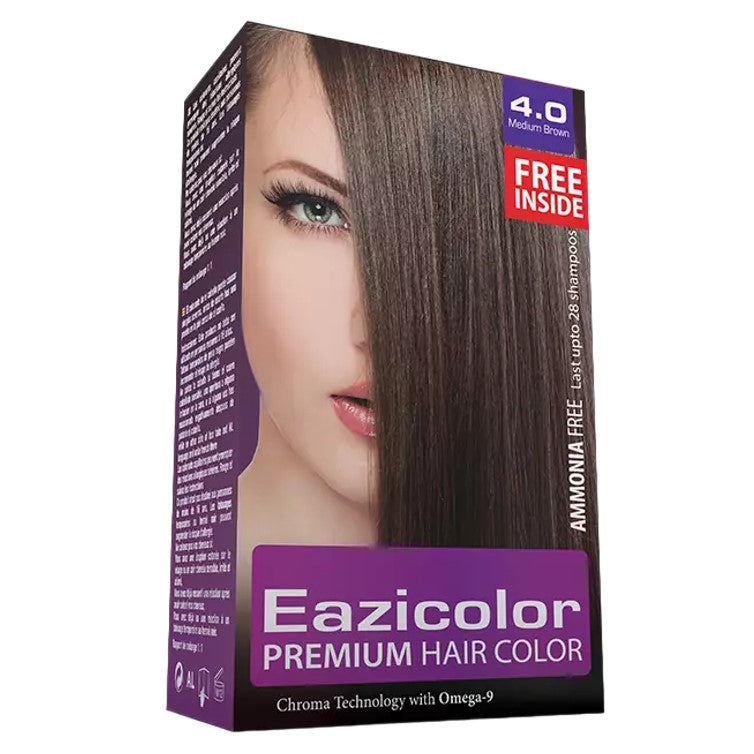 Eazicolor Premium Hair Color Kits for Women 4.0 Medium Brown