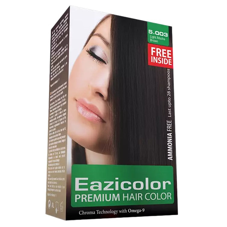 Eazicolor Premium Hair Color Kits for Women 5.003 Light Mocha Brown