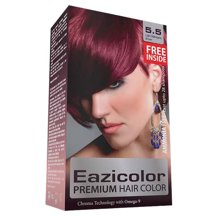Eazicolor Premium Hair Color Kits for Women 5.5 Light Mahogany Brown