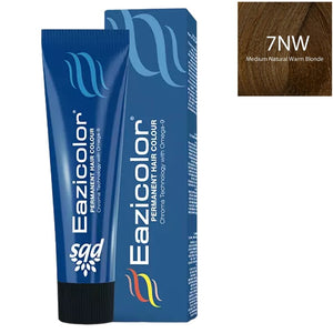Eazicolor Professional Tube 7NW Medium Natural Warm Blonde 60ml