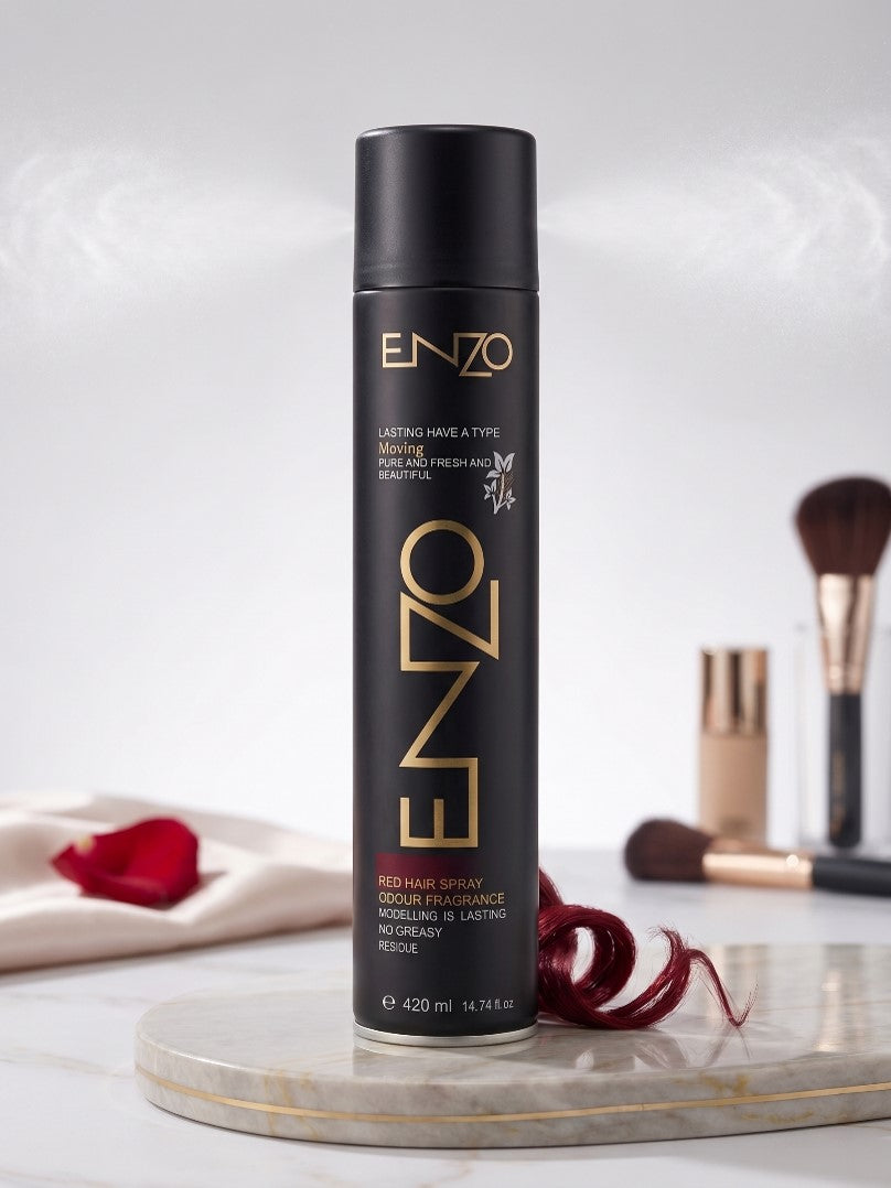 Enzo Hair Spray Black No Greasy Residue 420ml (Large)
