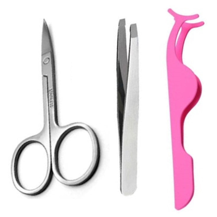 EyeLash Applicator Tweezers and Scissors Set (Pack of 3)