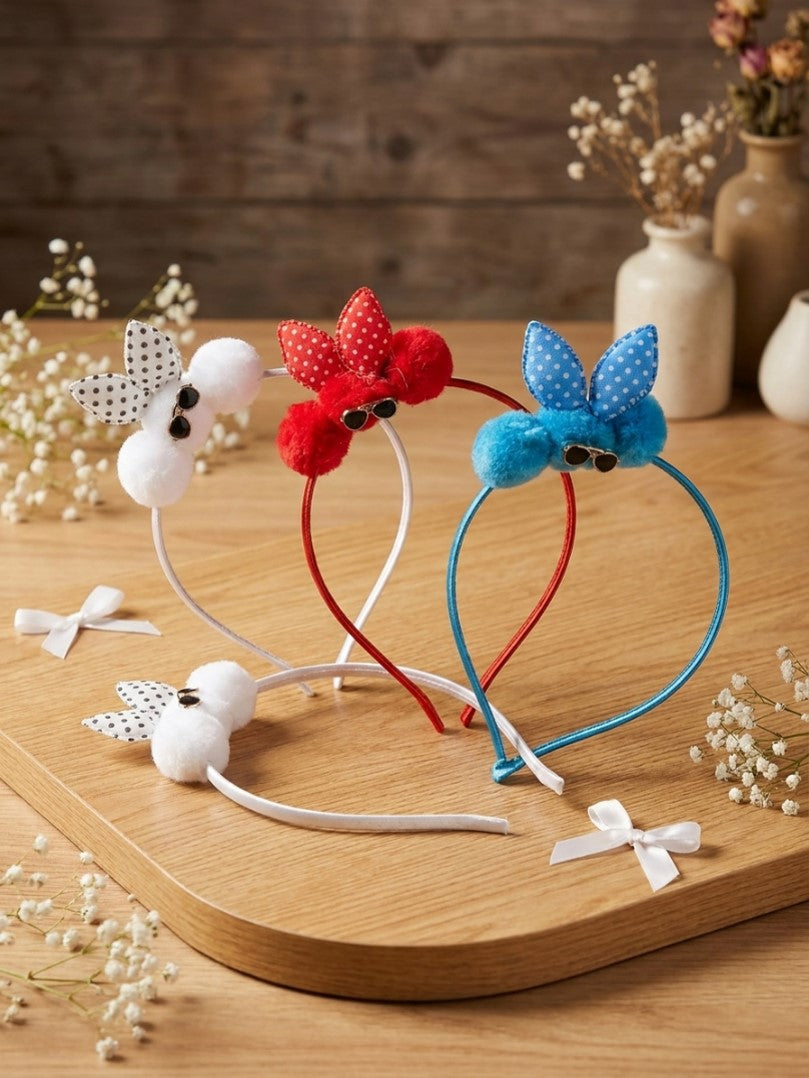 Fluffy Pom Pom with Sunglasses Charm Hair Band