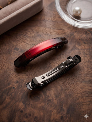 French Hair barrette Clip Red