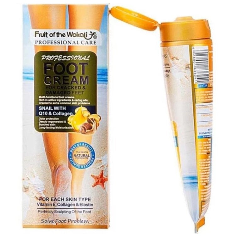 Fruit of Wokali Foot Cream for Cracked & Damaged Feet with Snail Collagen 130ml