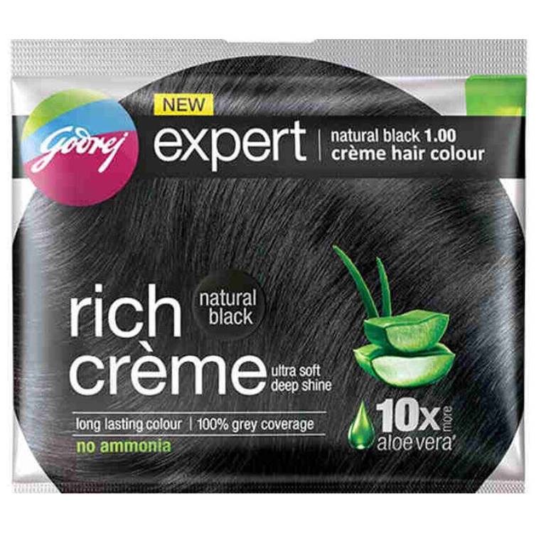 Godrej Expert Rich Creme Hair Color 1.00 Natural Black