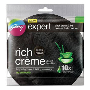 Godrej Expert Rich Creme Hair Color 3.00 Black Brown