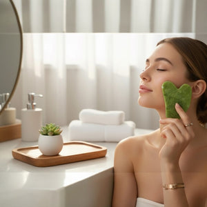 Jade Facial Roller and Gua Sha Set