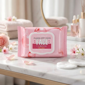 Hudamoji Collagen Makeup Remover Cleansing Wipes 30 Pieces