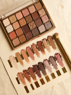 Hudamoji Matte Glitter Shimmer 24 Color Eyeshadow Palette Swatches