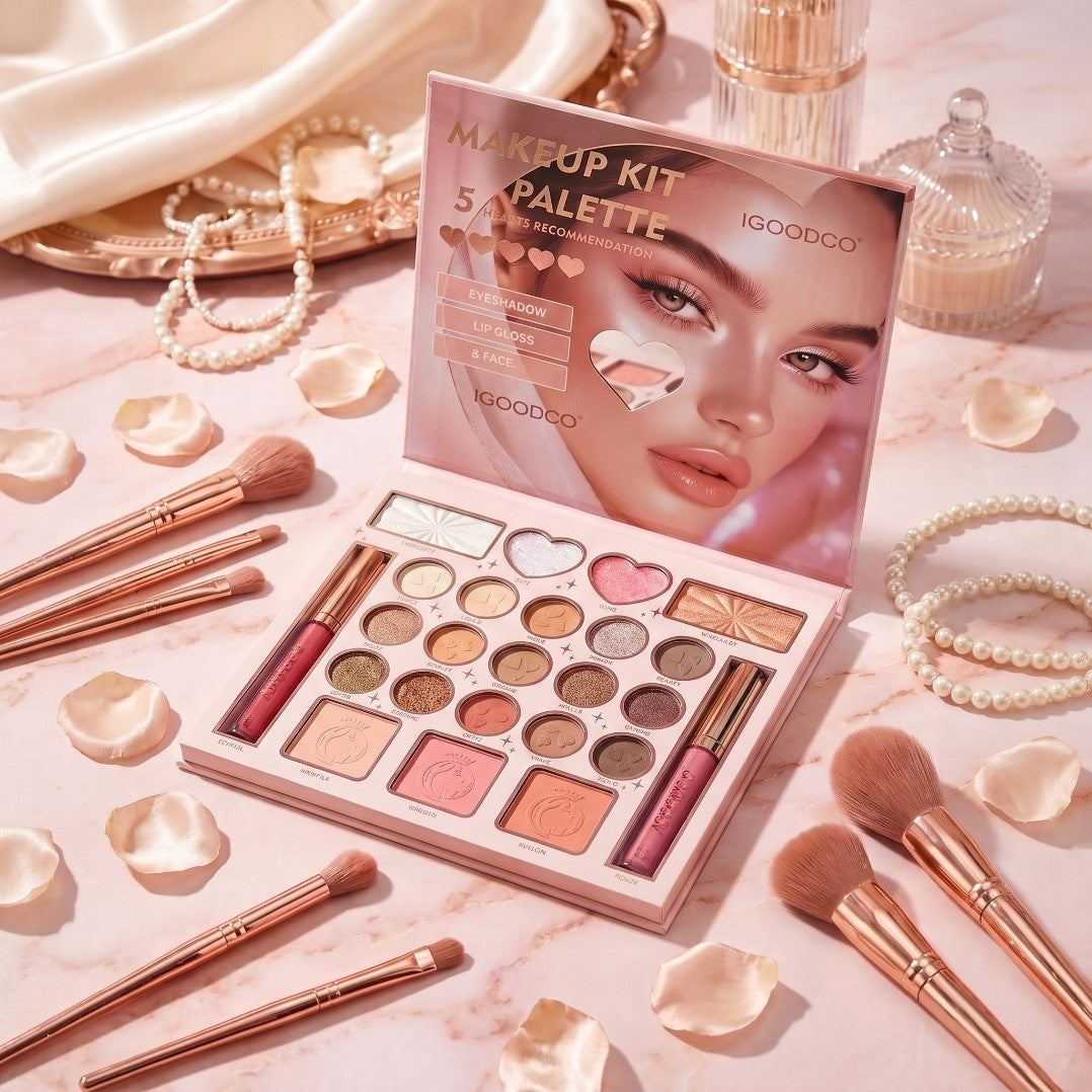 IGOODCO 5 In 1 Eyeshadow, Blush & Lip Gloss Palette