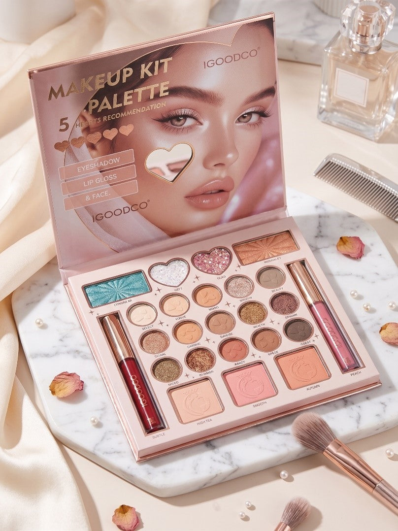 IGOODCO 5 In 1 Eyeshadow, Blush & Lip Gloss Palette