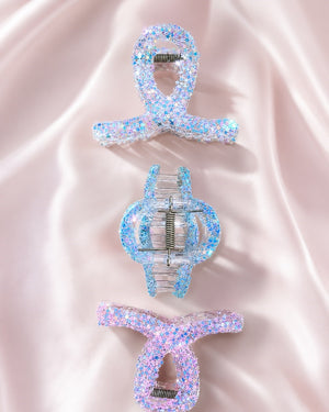 Iridescent Star Glitter Hair Claw Clip