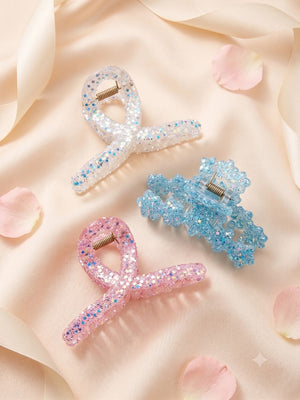 Iridescent Star Glitter Hair Claw Clip
