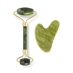 Jade Facial Roller and Gua Sha Set