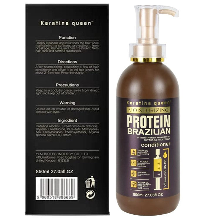 Keratin Queen Conditioner Moisturizing Protein Brazilian Silicon & Paraben Free 800ml