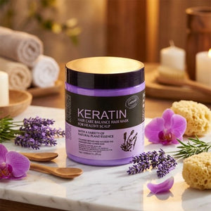 Keratin Hair Mask Lavender Healthy Scalp for Curly Frizzy Hair 1000ml