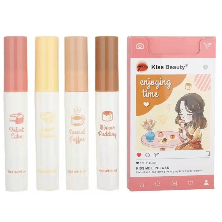 Kiss Beauty Enjoying Time Kiss Me Lipgloss (Pack of 4)