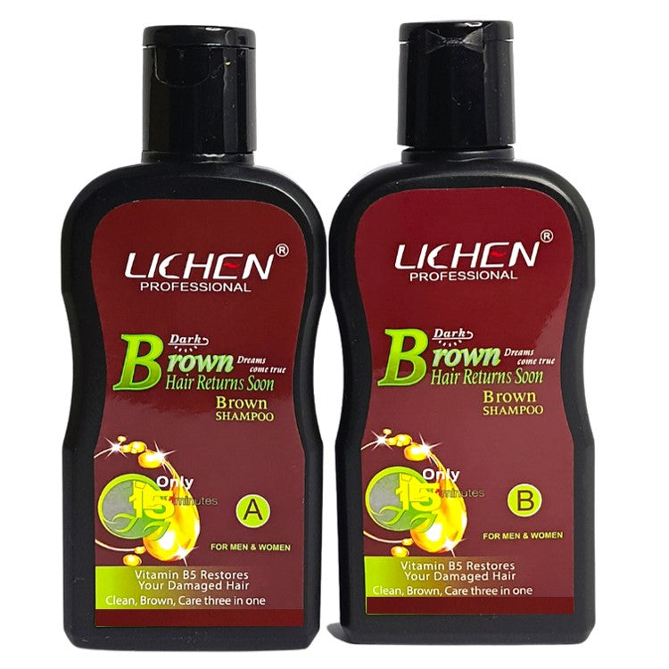 Lichen Dark Brown Hair Color Shampoo 200ml (Pack of 2)
