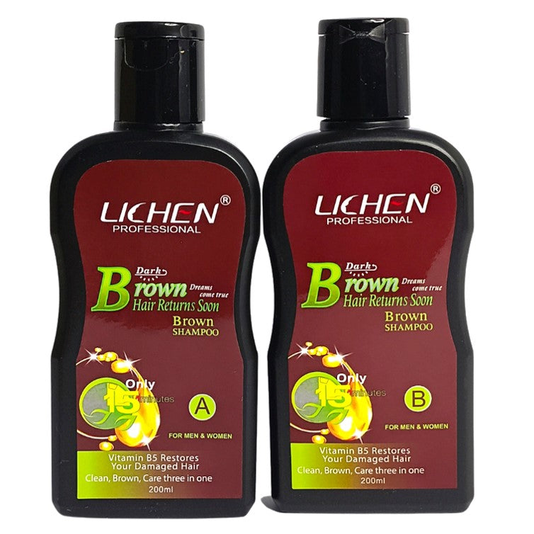 Lichen Dark Brown Hair Color Shampoo (Pack of 2) 400ml