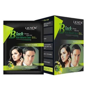 Lichen Hair Color Black Shampoo Fast Instant Hair Dye (Pack of 10)