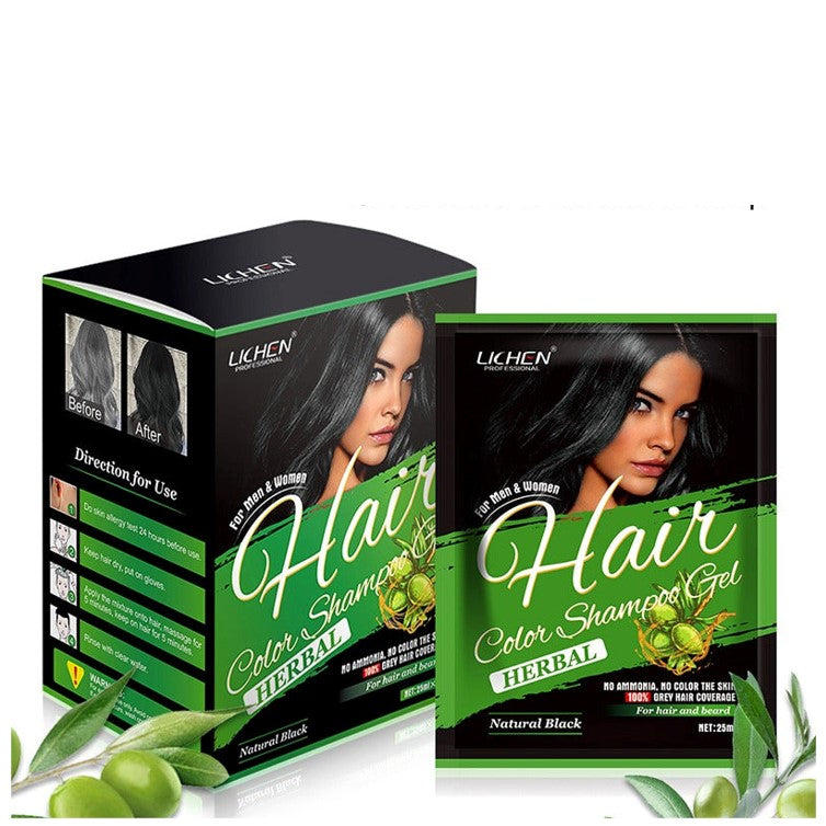 Lichen Hair Color Gel Sachet Black 25mlx10 (Pack of 10)