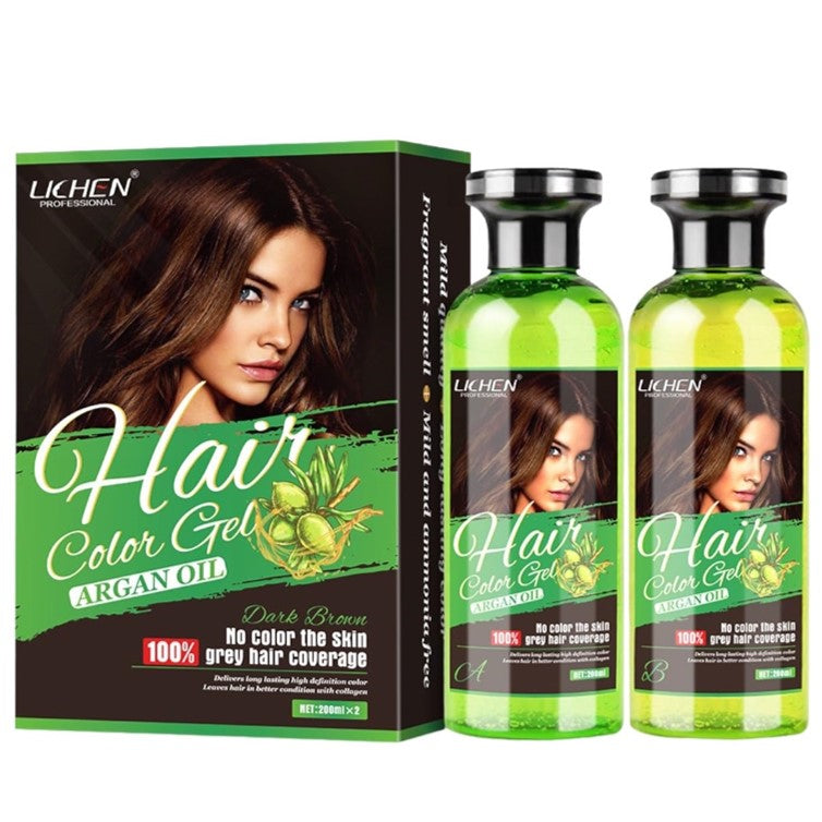 Lichen Hair Color Gel with Argan Oil Dark Brown 258 x 2 = 516ml