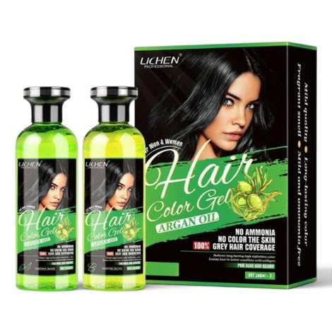 Lichen Hair Color Gel with Argan Oil Natural Black 258 x 2 = 516ml