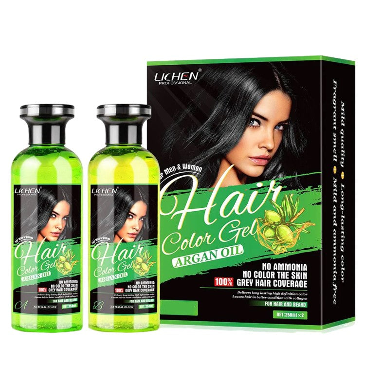 Lichen Hair Color Gel with Argan Oil Natural Black 258 x 2 = 516ml