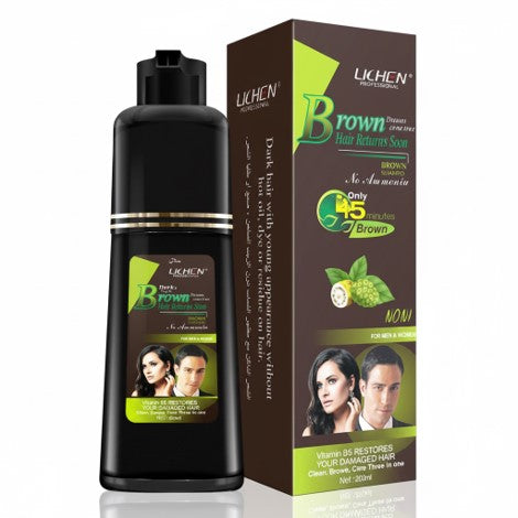 Lichen Hair Color Light Brown Shampoo Only 5min Brown 200ml