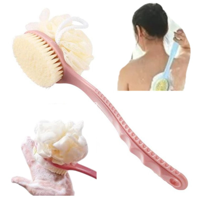 Long Hand Loofah Bath Brush and Loofah Sponge 2 IN 1