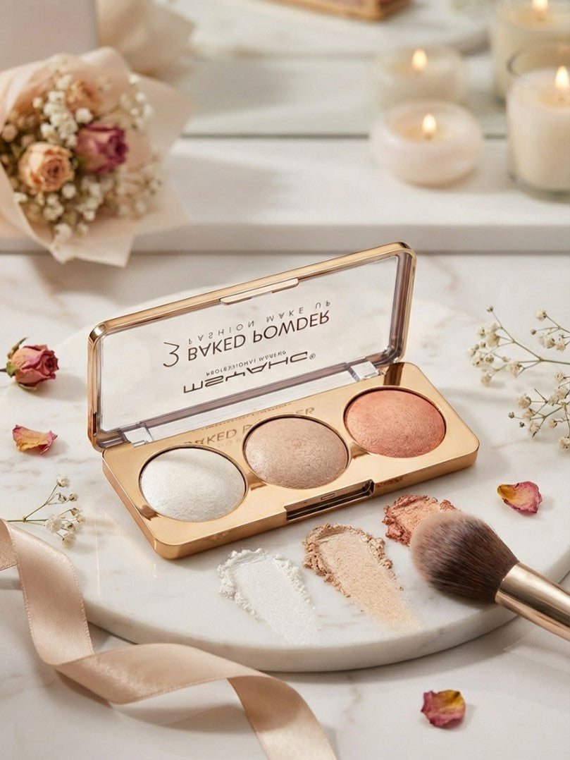 MSYAHO Baked Powder Highlighter 3 IN 1
