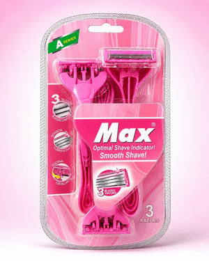 Max 3 Blade Disposable Razors (Pack of 3)
