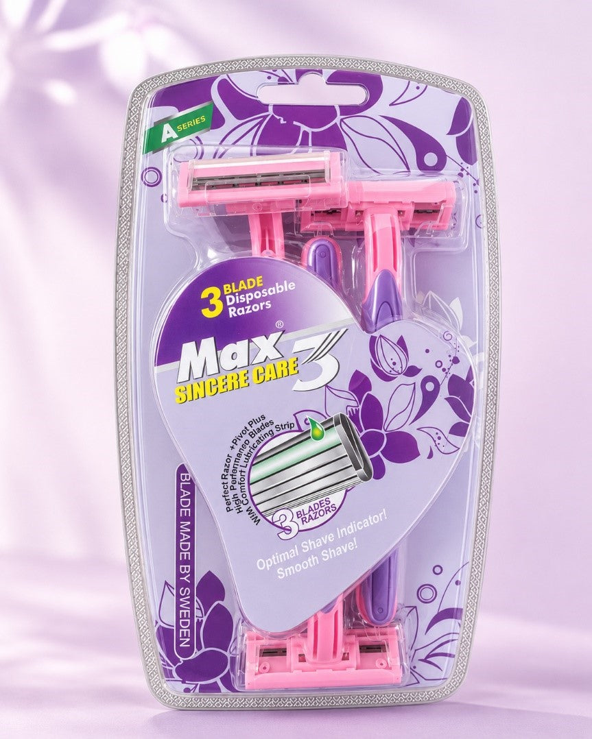 Max 3 Blade Disposable Razors (Pack of 3)