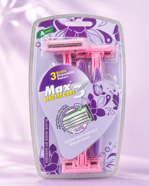 Max 3 Blade Disposable Razors (Pack of 3)