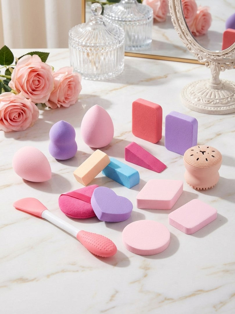 Mega Makeup Blender Sponge and Tools 16 Pieces